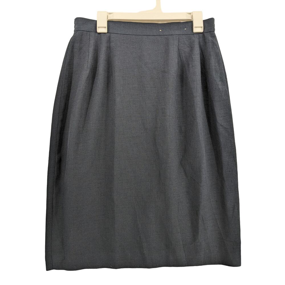 Lord & Taylor‎ The American Woman Skirt 14W Black Midi Lined Classic Slit Pencil